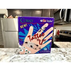 Vintage‎ Horror Band-Aids Scary Bandages Tattoo "U" Curad Wild Styles